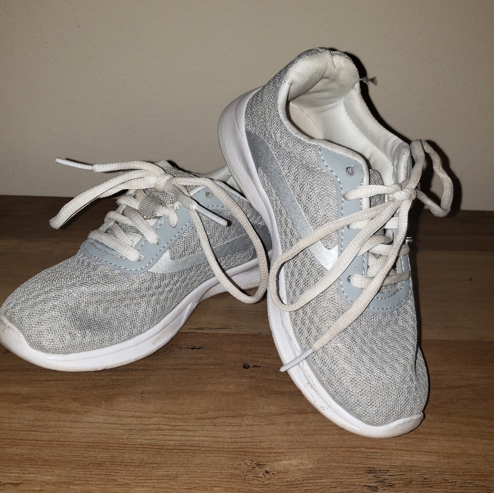 Gray & white sneakers